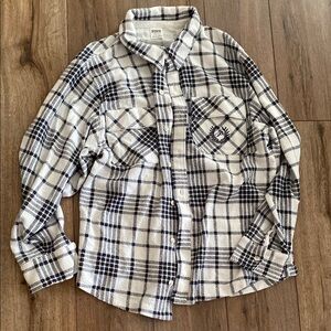 Perry Ellis Black and White Casual Button Down Shirt
